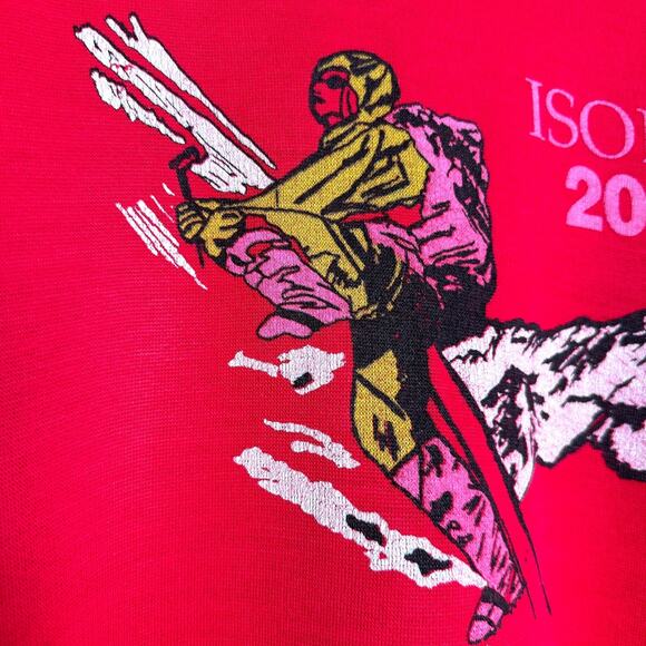 Vintage Red Isola 2000 French Ski Resort Crew Neck Sweatshirt Men's Size M - Picture 6 of 9